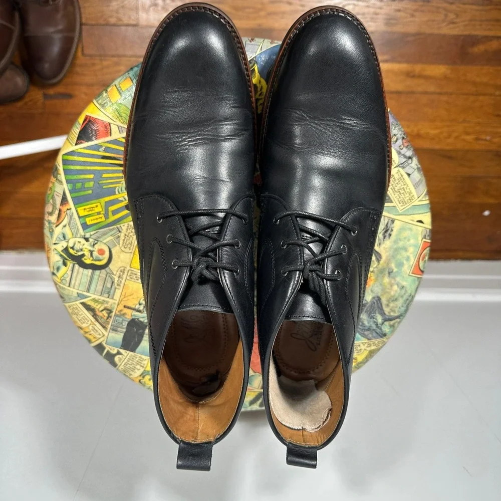 Johnston & Murphy J&M 1850 Black Leather Chukka Boots Men's 10M